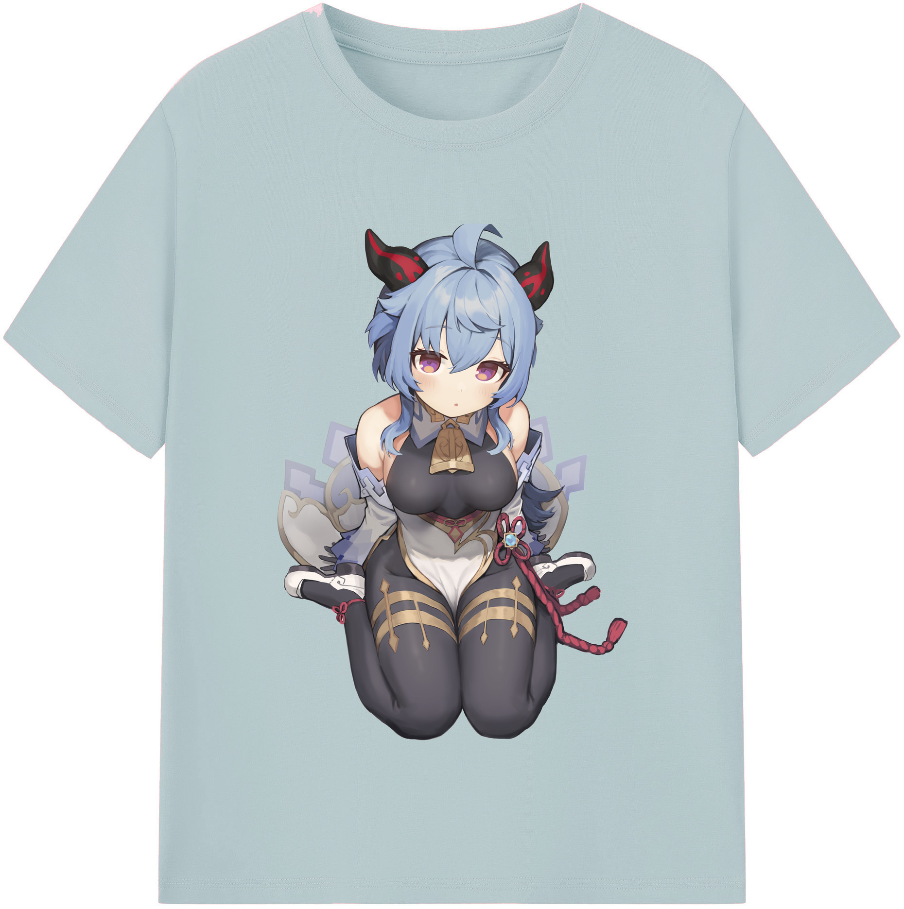 げんし神 甘雨 かんう genshin Ganyu 綿100％半袖Tシャツ（フロントプリント）